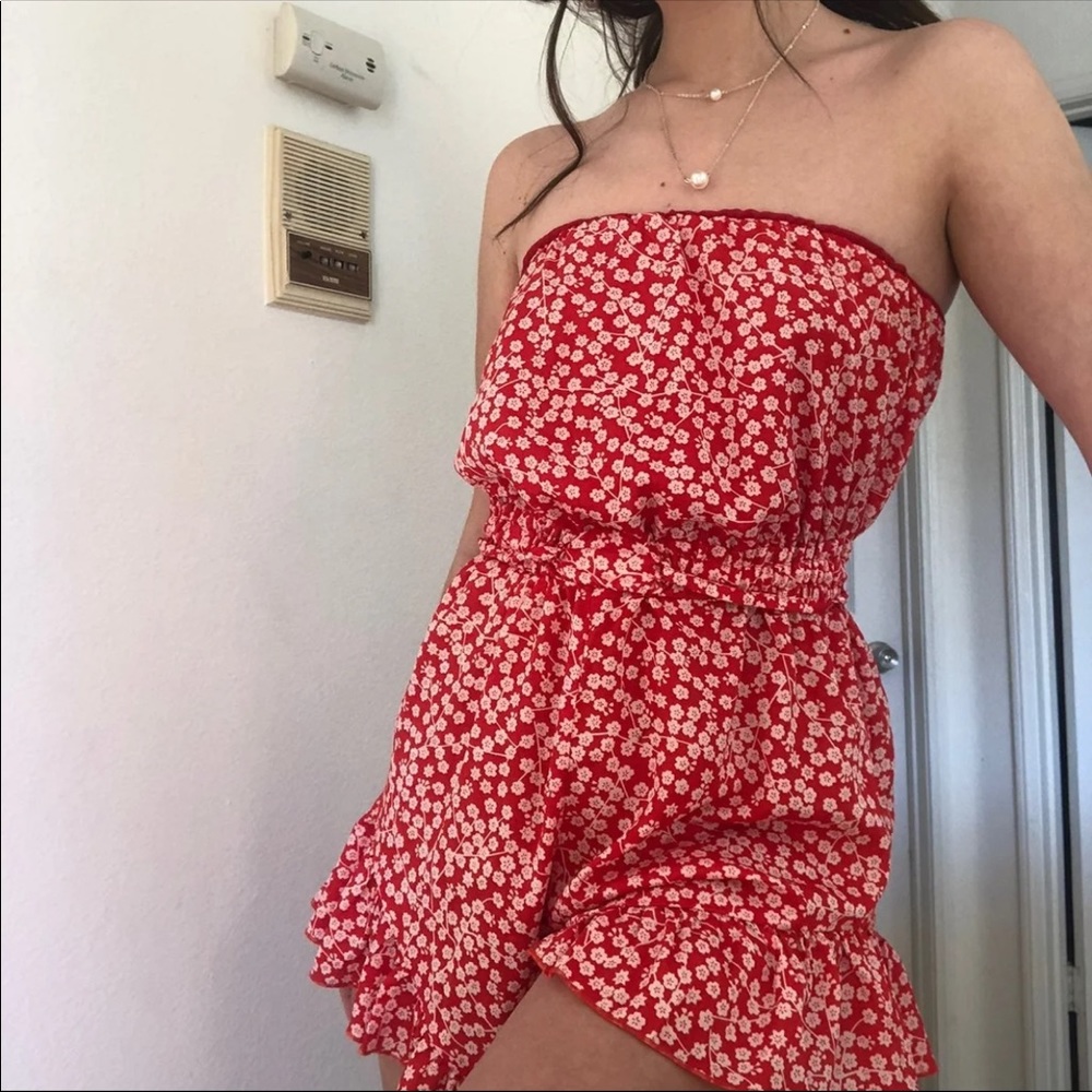 red white romper